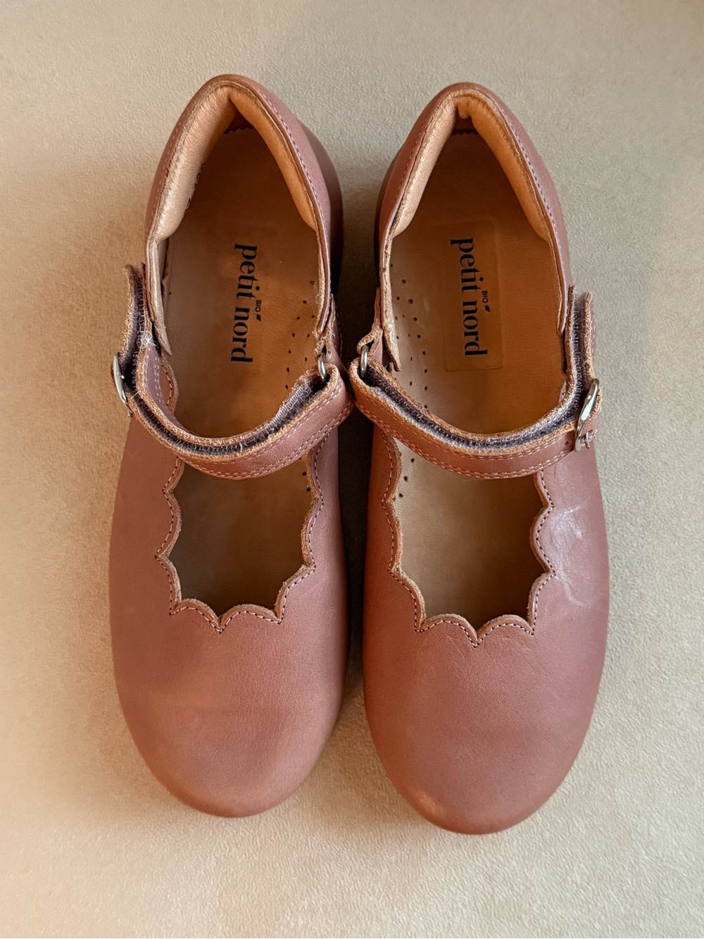 Petit Nord Scallop Mary Jane Leather Shoes Blush Pink EU 34 - Picture 6 of 8